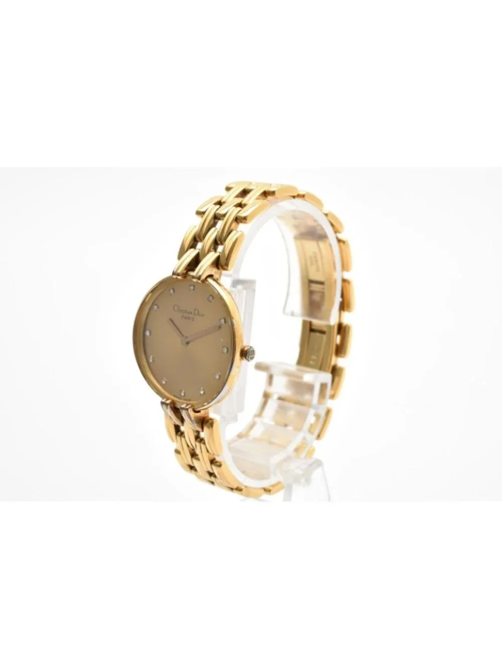 Dior 46 155 Quartz Watch Gold Dial Color Vintage